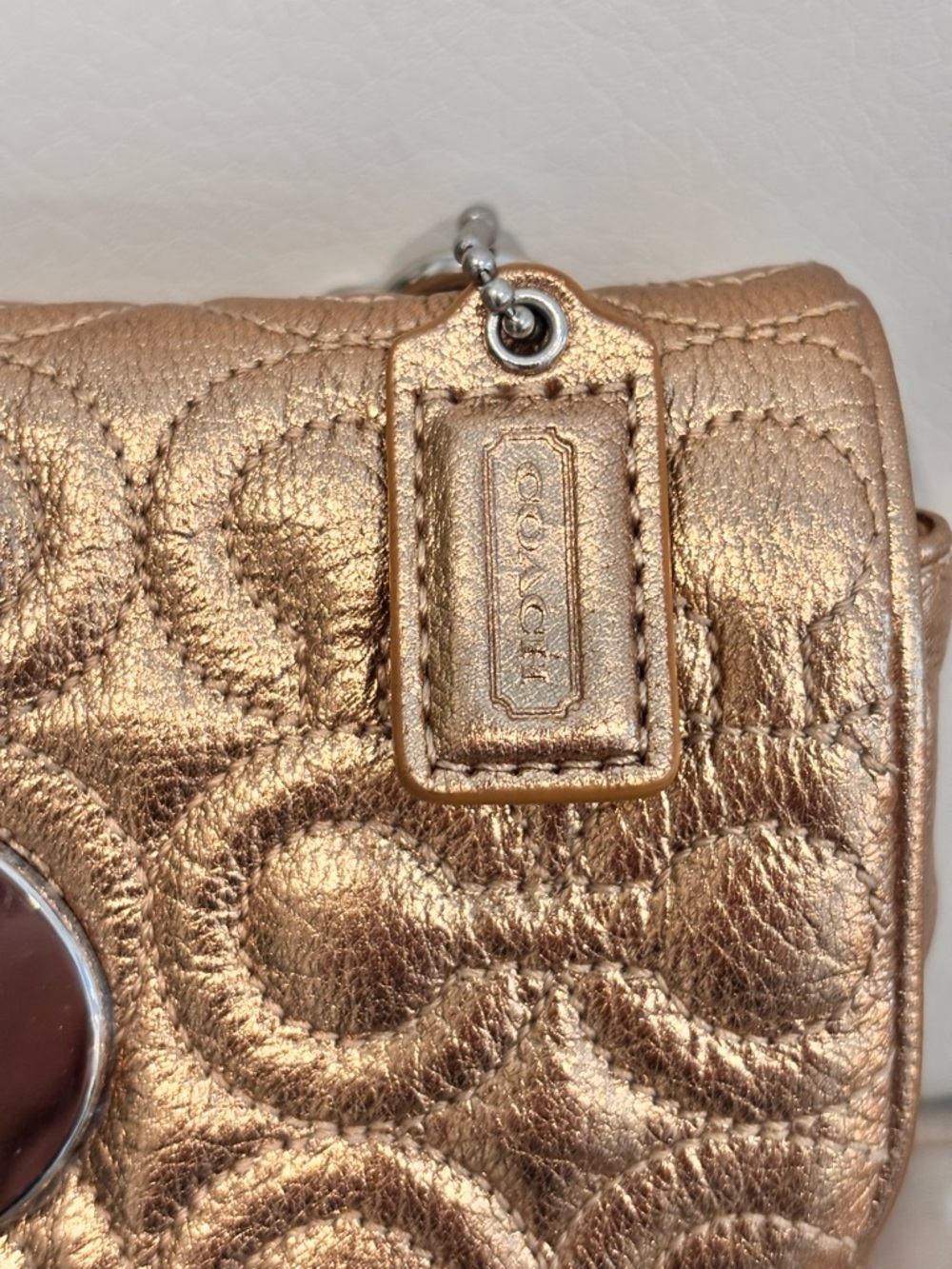 COACH Madison Metallic Leather Chain Mini Bag (Style #42727) - Picture 7 of 16